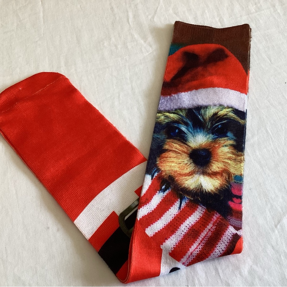 Yorkie Christmas Socks NWOT